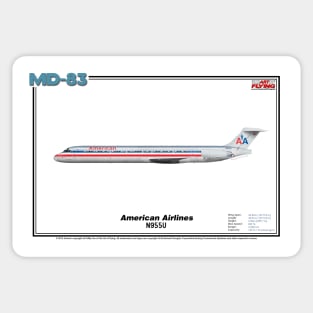 McDonnell Douglas MD-83 - American Airlines (Art Print) Sticker